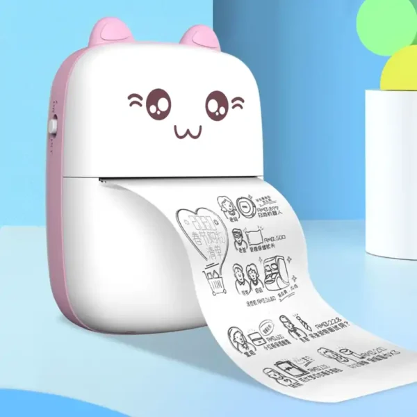 Mini Portable Pocket Size 57mm Wireless Bluetooth Cute Cat Shape Printer - Image 6