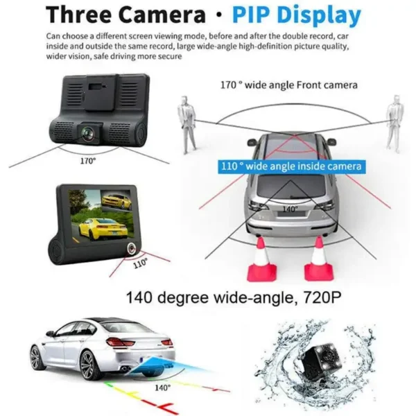 WDR Dashcam 3 Full HD 1080P Video Advanced Car DVR Technology With 170 Degree Wide Angle - Image 5