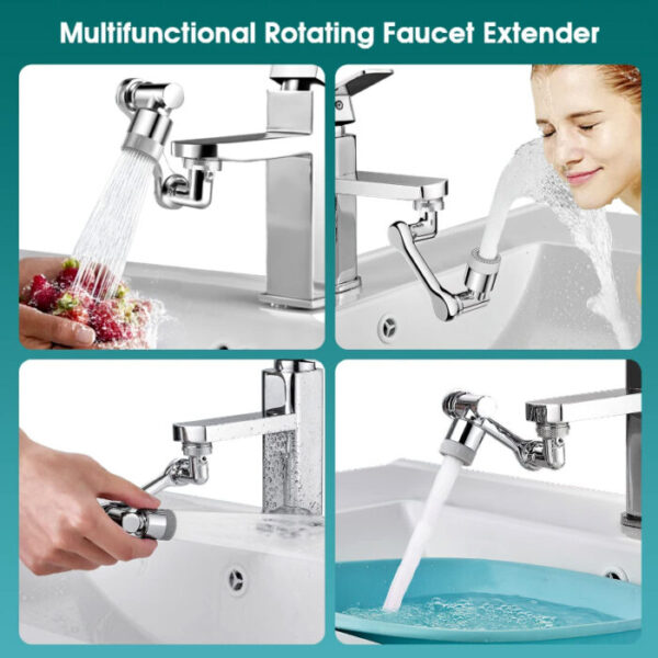 Multi-Functional Anti-Splash Kitchen And Bathroom Faucet Extender With 1080° Rotation And Filter