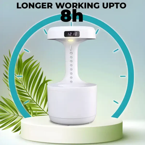 600ml Anti-Gravity Cool Mist Humidifier With Clock & Aroma Diffuser For Office And Bedroom - Image 2