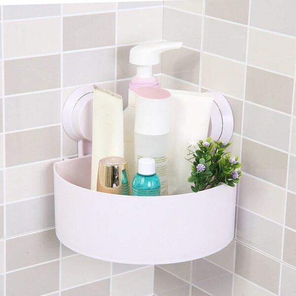 Storage Kitchen Corner Organizer Bathroom Shower Wall Shelf With Suction Cups