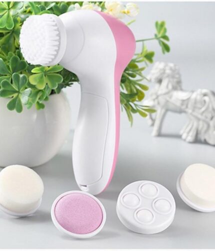 5 In 1 Electric Face Wash Brush Facial Cleansing Device Pore Cleaner Body Skin Cleaning Mini Beauty Massager