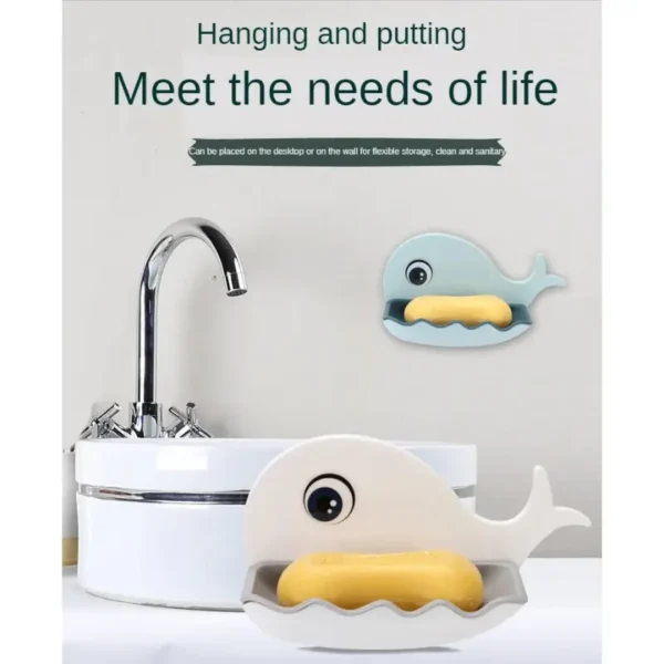 Pack Of 3 Fish-Shaped Double-Layer Adhesive Waterproof Soap Bar Holder Stand Rack For Bathroom, Shower, And Kitchen Walls - Image 2