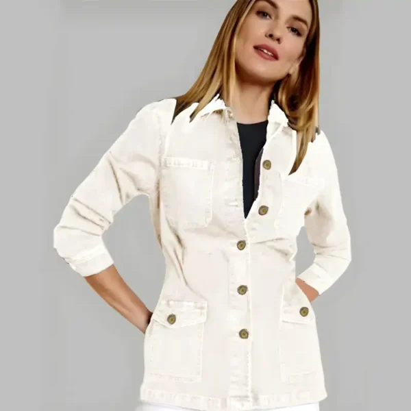 Fashionable Denim Short Coat For Women Classy Winter Wear - Image 2