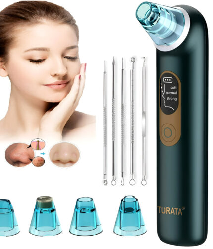 Turata USB Rechargeable Blackhead Remover Advanced Pore Vacuum With 3 Different Suction Levels