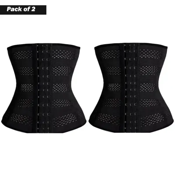 Pack Of 2 Pcs Women's Body Shaper Waist Trainer Se Tummy Girdle Corset Duo For Slimming, Underbust Control And Shapewear Elegance - Image 4