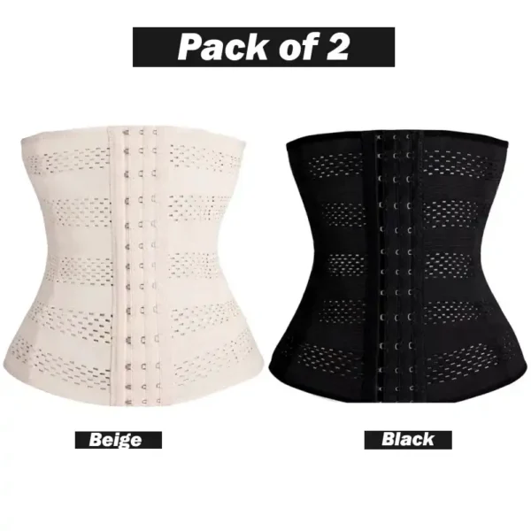 Pack Of 2 Pcs Women's Body Shaper Waist Trainer Se Tummy Girdle Corset Duo For Slimming, Underbust Control And Shapewear Elegance - Image 2