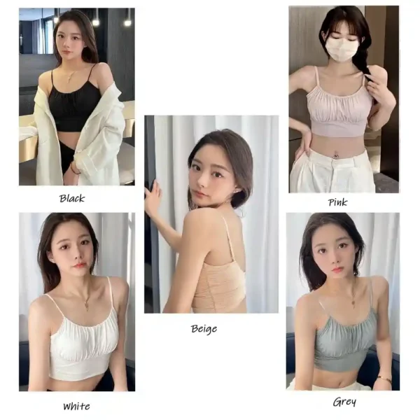 Women's Fashionable Sheer Adjustable Camisole Bralette Stylish Seamless Wear - Image 4