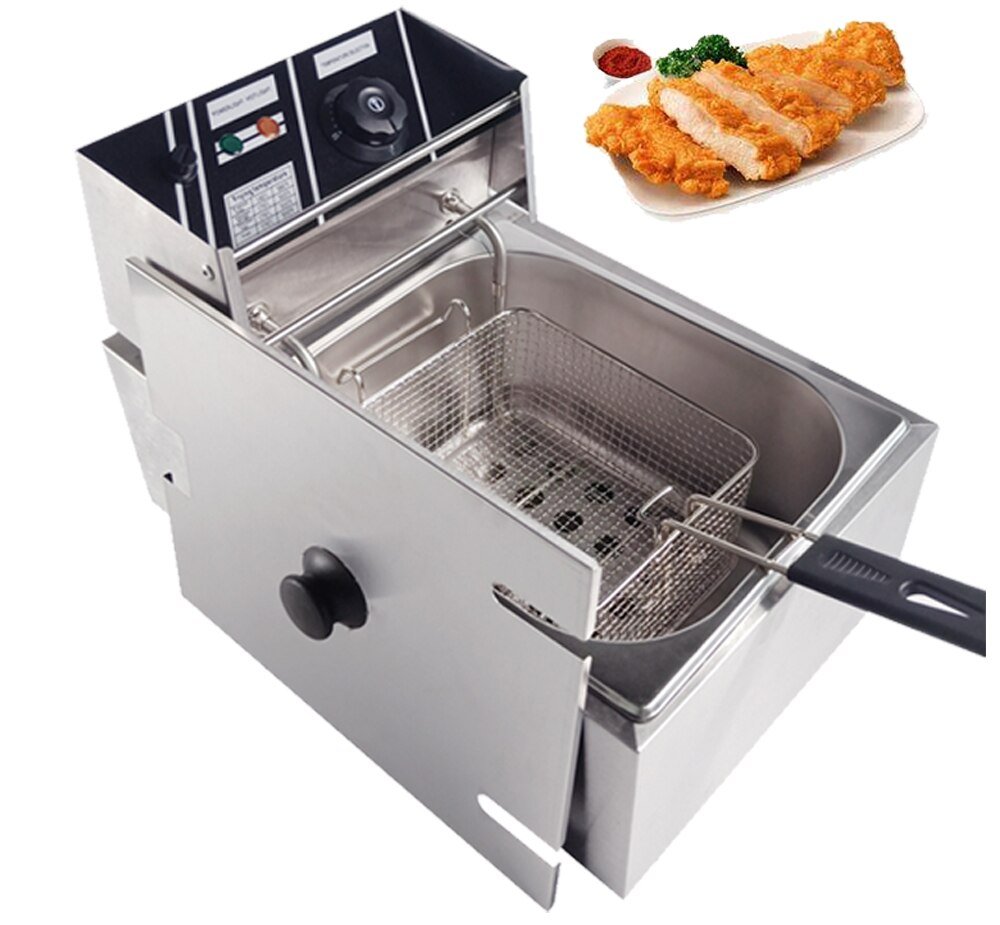 Single Electric Deep Fryer Stainless Steel French Fries Electric Frying Machine