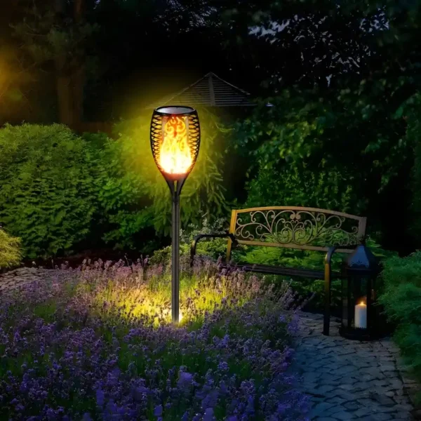 XF-6017 Solar Flame LED Light Lamp Enhance Your Outdoors With Stunning Decoration - Image 2