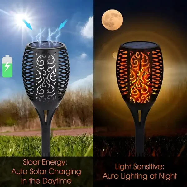 XF-6017 Solar Flame LED Light Lamp Enhance Your Outdoors With Stunning Decoration - Image 4