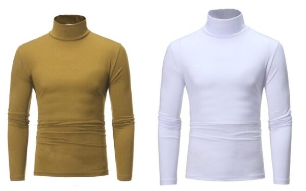 Pack Of Two Mens/Womens Winter Warm Long Sleeve High Neck Pullover Top - Image 2