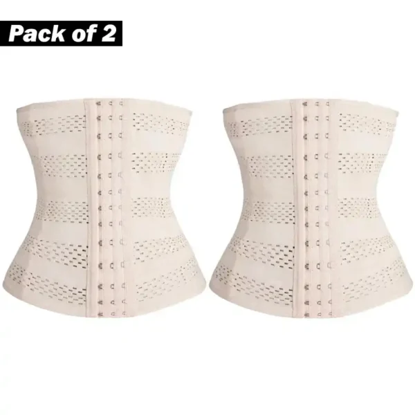 Pack Of 2 Pcs Women's Body Shaper Waist Trainer Se Tummy Girdle Corset Duo For Slimming, Underbust Control And Shapewear Elegance - Image 3